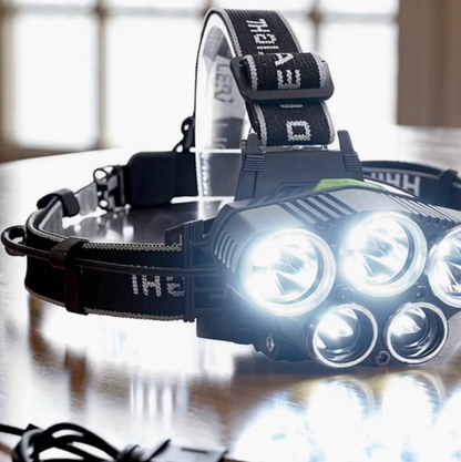LUMENSMAX™ 25000LM Ultra Bright Waterproof USB Rechargeable Headlamp 5X T6
