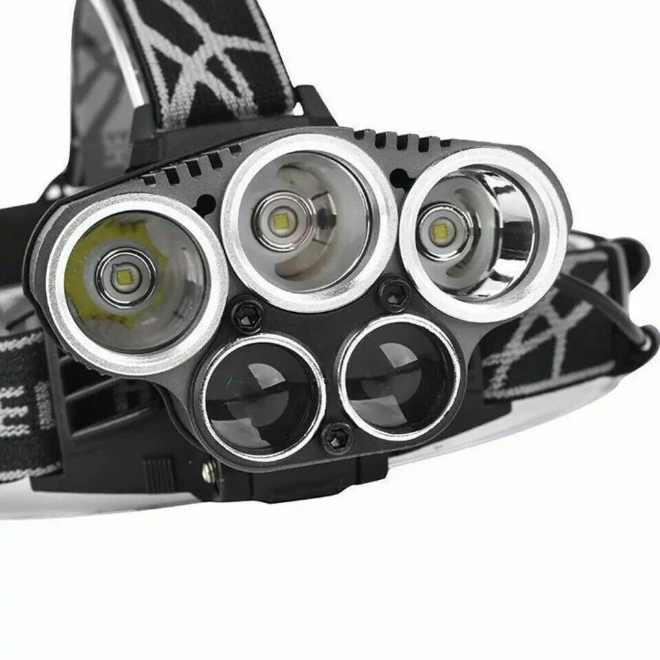 LUMENSMAX™ 25000LM Ultra Bright Waterproof USB Rechargeable Headlamp 5X T6